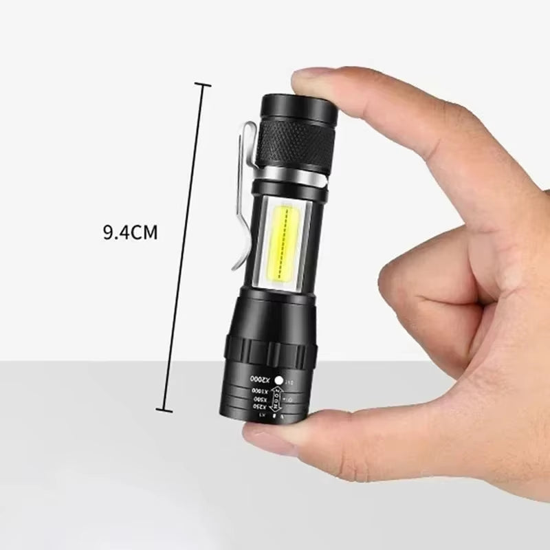 Ultra Bright 2000 Lumens Mini Rechargeable LED Tactical Flashlight - Waterproof & Adjustable Focus