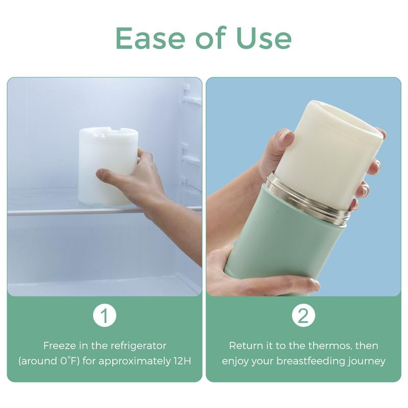 Momcozy 22Oz Portable Breast Milk Cooler for Outdoor, 360°Total Cooling for 24Hours, Larger Capacity Travel Breastmilk Chiller with 2Pcs Baby Bottles for Breastmilk Storage, Breastfeeding Essentials