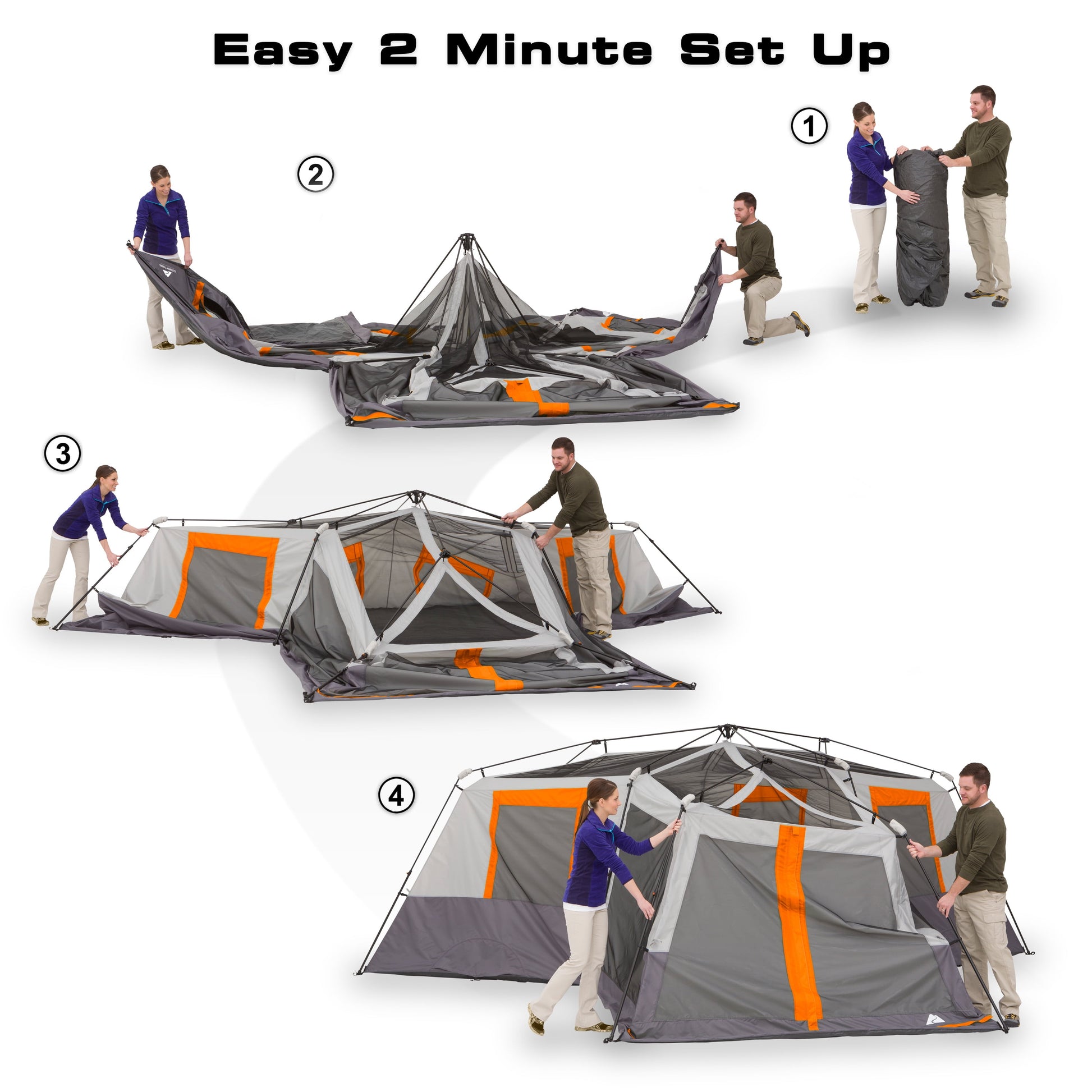 "20' x 18' Instant Cabin Tent for 12 People with Screen Room, Lightweight at 56.5 lbs. Perfect for family camping trips. Easy to set up and spacious interior. Enjoy the outdoors with comfort and convenience."