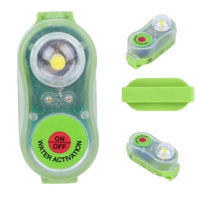 LED Seawater Activated Life Jacket Light Self Lighting Safety Vest Accessory Waterproof Plastic for Adult Child Survival Gear