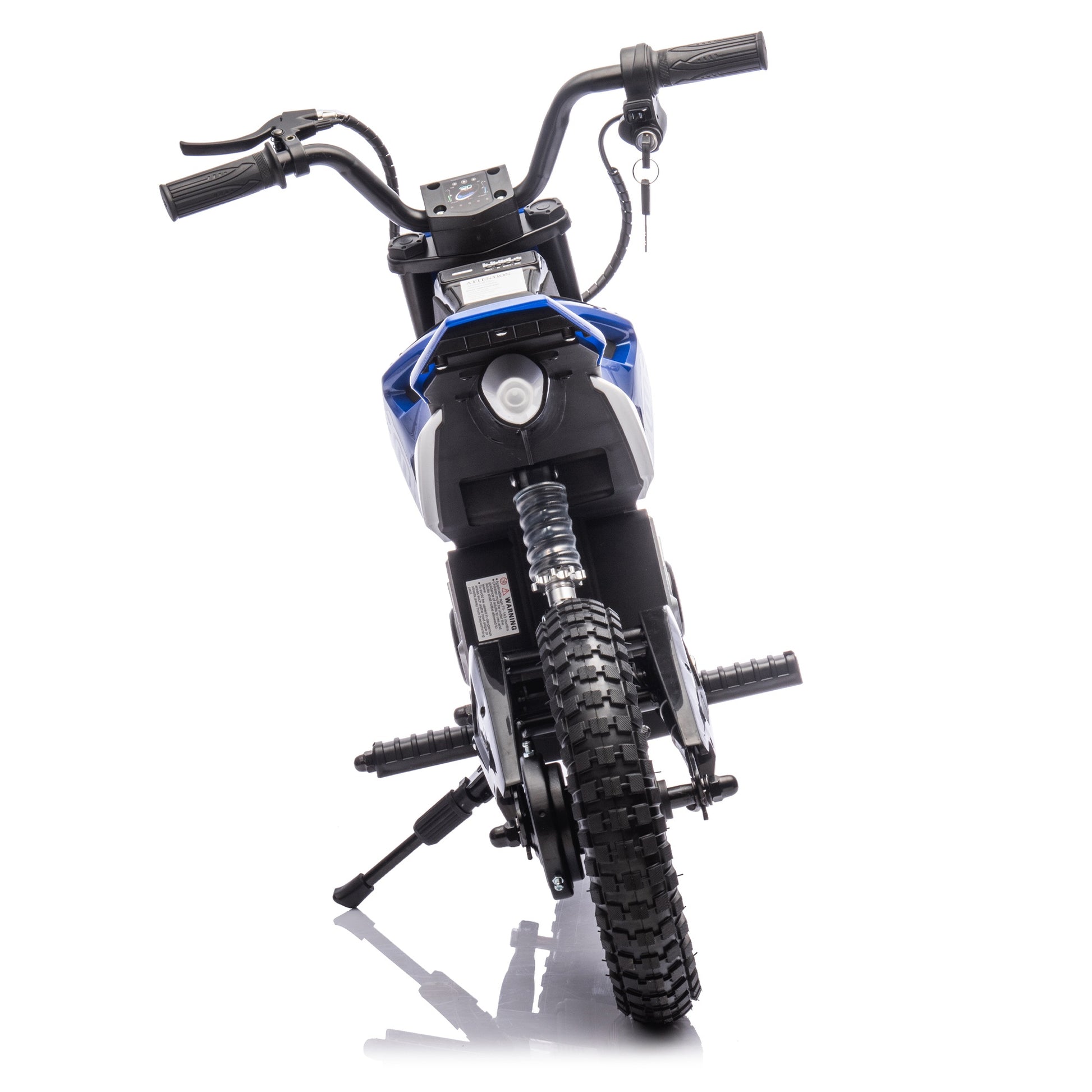 Dieses 24V Elektro-Dirt-Bike für Kinder ist ideal für junge Abenteurer im Alter von 5-15 Jahren. Mit einer Leistung von 200W bietet es aufregendes Off-Road-Fahrvergnügen mit Geschwindigkeiten von bis zu 9,38 MPH. Ausgestattet mit einem Schlüsselschalter, Gashebel, Bremsen, Bluetooth, Musikfunktion und Hupe, ist dieses Motorrad sowohl sicher als auch unterhaltsam. Ein ideales elektrisches Spielzeug für junge Fahrer, um ihre Fahrfähigkeiten zu verbessern und Spaß in der Natur zu haben.
