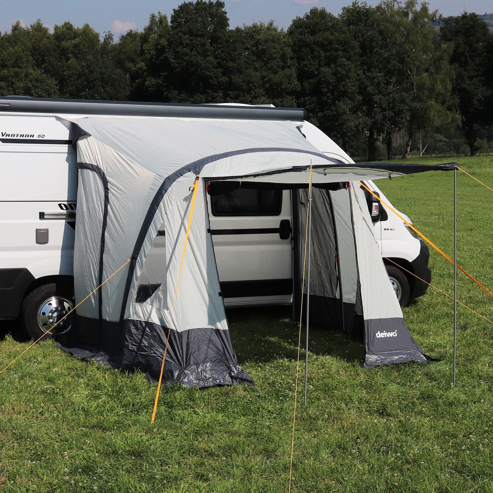 Geräumiges Seitenzelt 220x250 cm für Camping und Wohnwagen - Luftvorzelt mit 7mm Keder