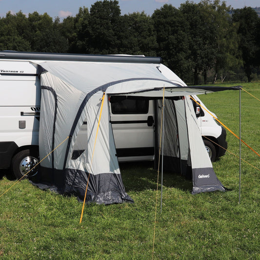 Geräumiges Seitenzelt 220x250 cm für Camping und Wohnwagen - Luftvorzelt mit 7mm Keder