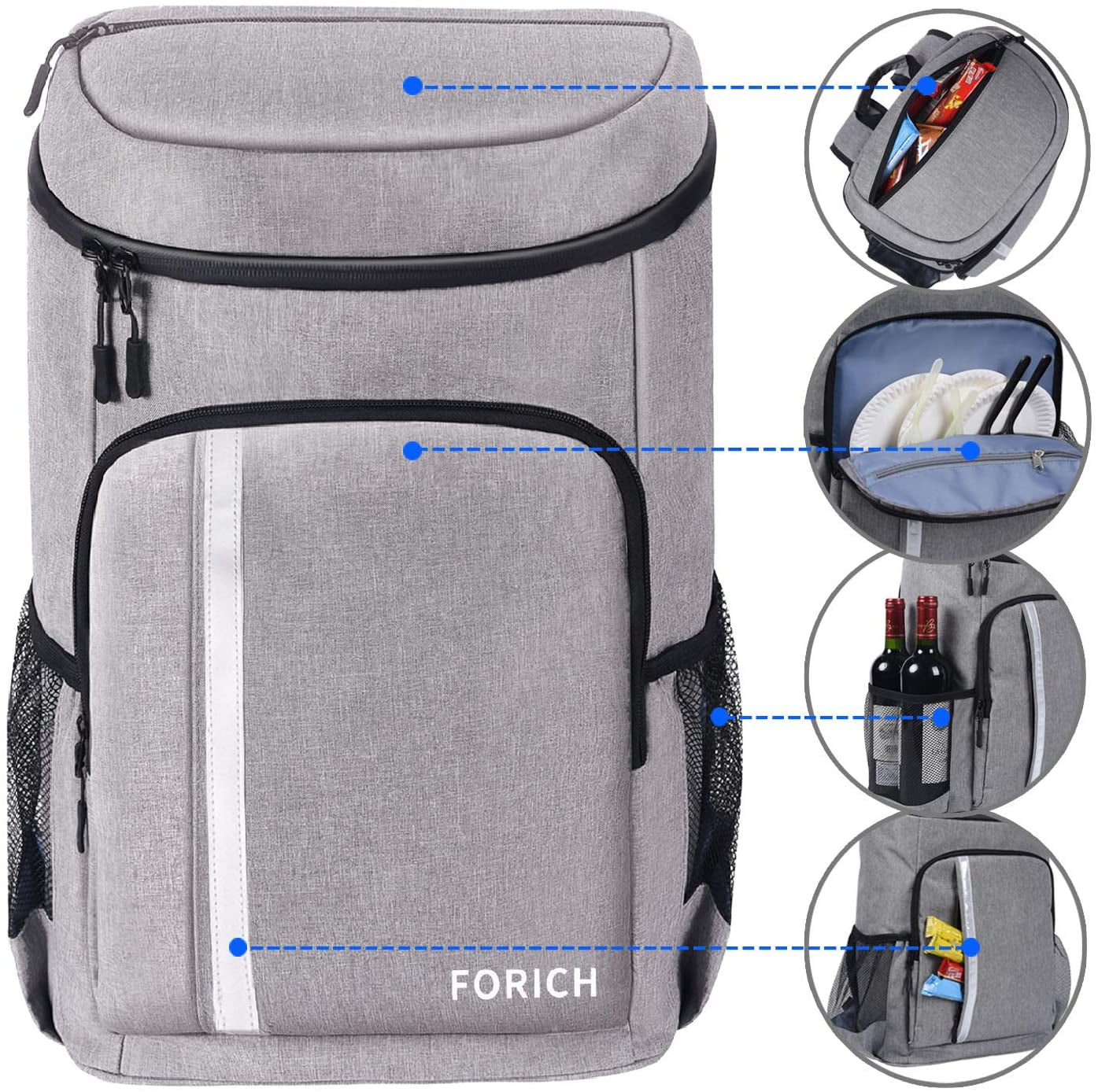 Ultimate Leakproof Insulated Backpack Cooler - Lightweight Waterproof Bag for Beach, Picnics, Camping & Hiking - Holds 30 Cans!