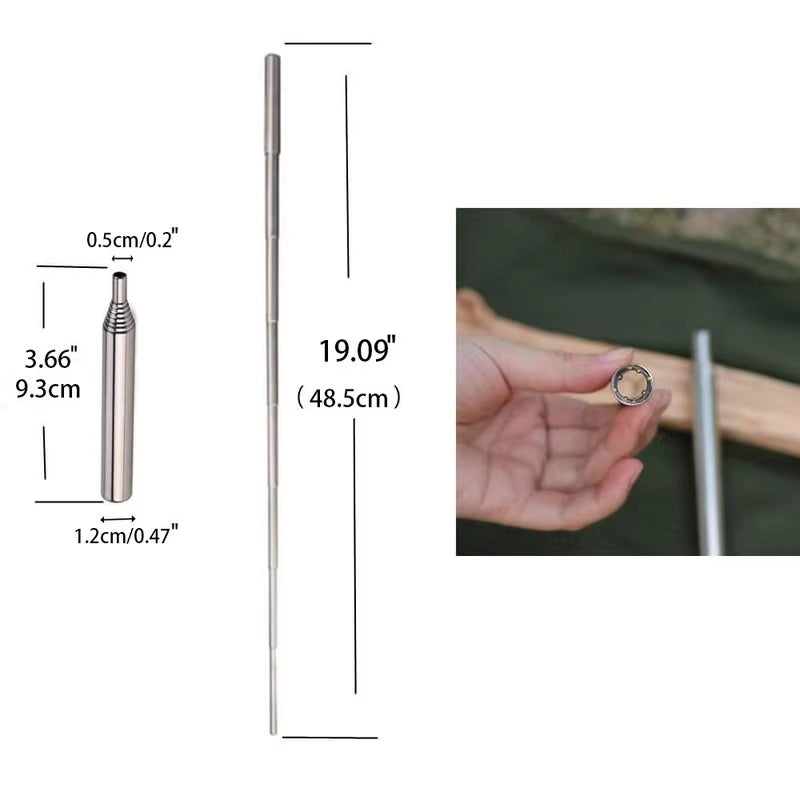 Blowing Fire Collapsible Sticknew Outdoor Blowing Torch Adjustable Camping Torch Pocket Bellow Survival Tool Stainless Steel