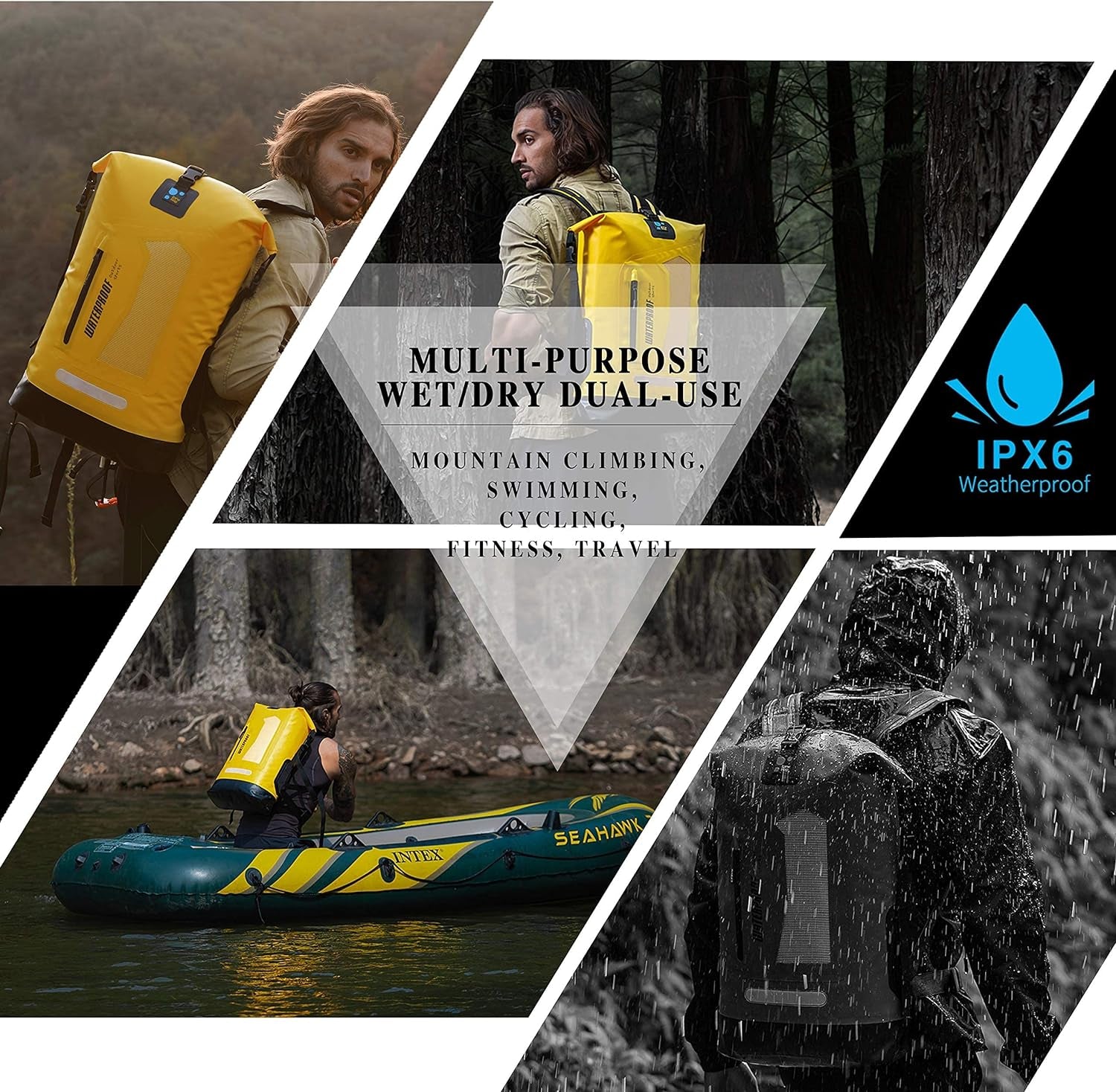 Waterproof Floating Dry Backpack - Available in 20L, 30L, and 40L Sizes for Men, Ideal for Kayaking