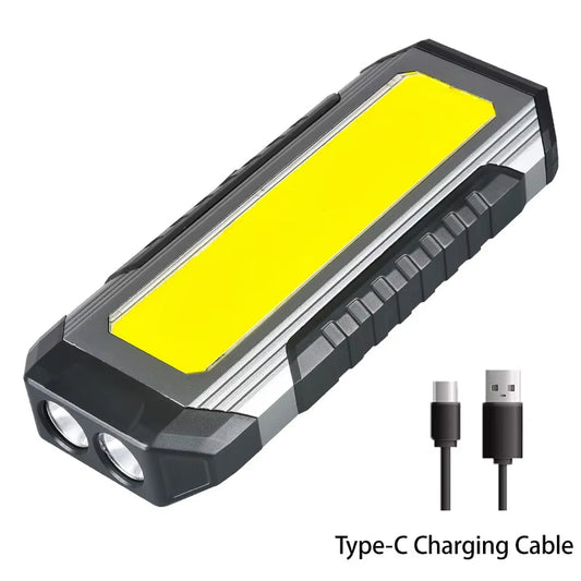 Portable Camping Flashlight COB Repair Work Light with Magnet Rechargeable Waterproof Emergency Power Bank High Bright Torch Lam