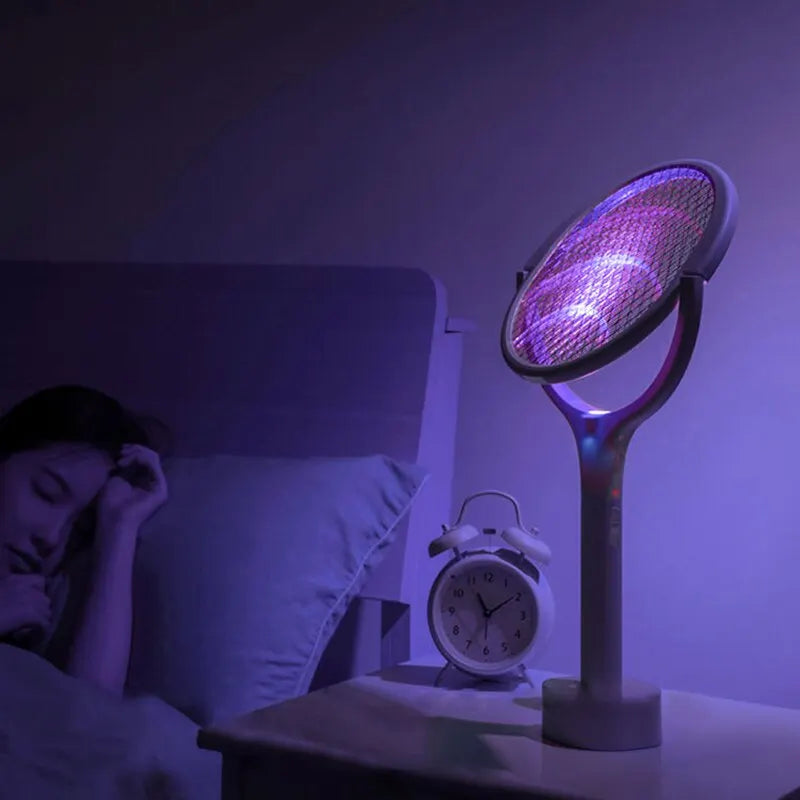 5-in-1 Electric Mosquito Swatter with Fast Charging, Safety Insulation, Adjustable Settings, and Battery-Powered Bug Zapper Lamp