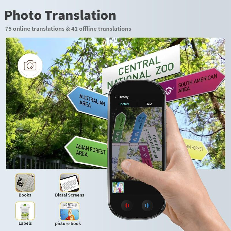 AI Language Translator with 5" HD Screen, Voice and Image Translations, AI Chatbot Assistnat, for Business and Travel, Powered by Chatgpt Audio