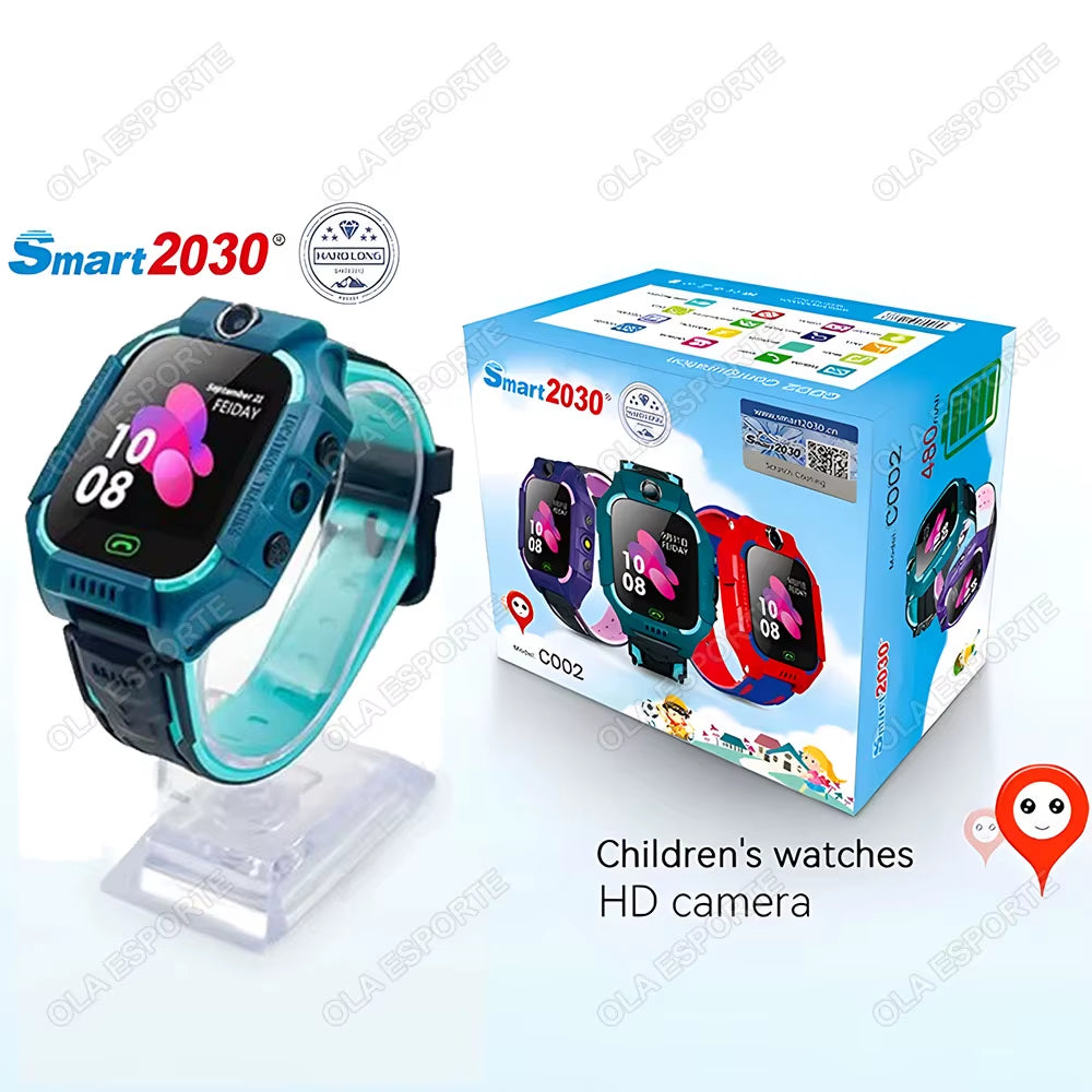 2025 New Kids 2G Smart Watch SOS GPS Location 2G Sim Card Child Smartwatch Camera Waterproof Watch Gift for Ios Android Children