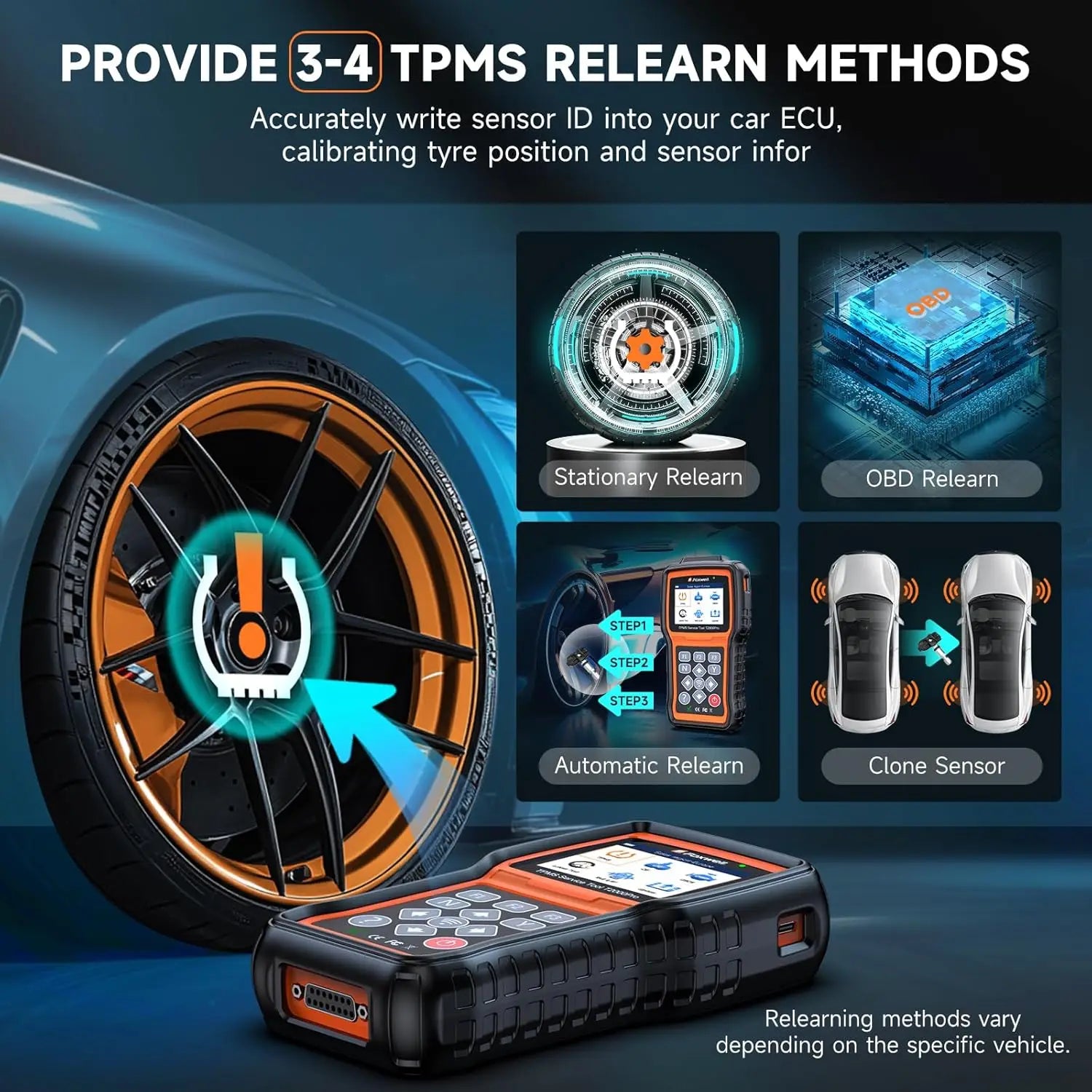 T2000 Pro TPMS Programming Tool Relearn Activate Sensors OBD2 Code Reader Tire Pressure Sensor Car Diagnostic Tool