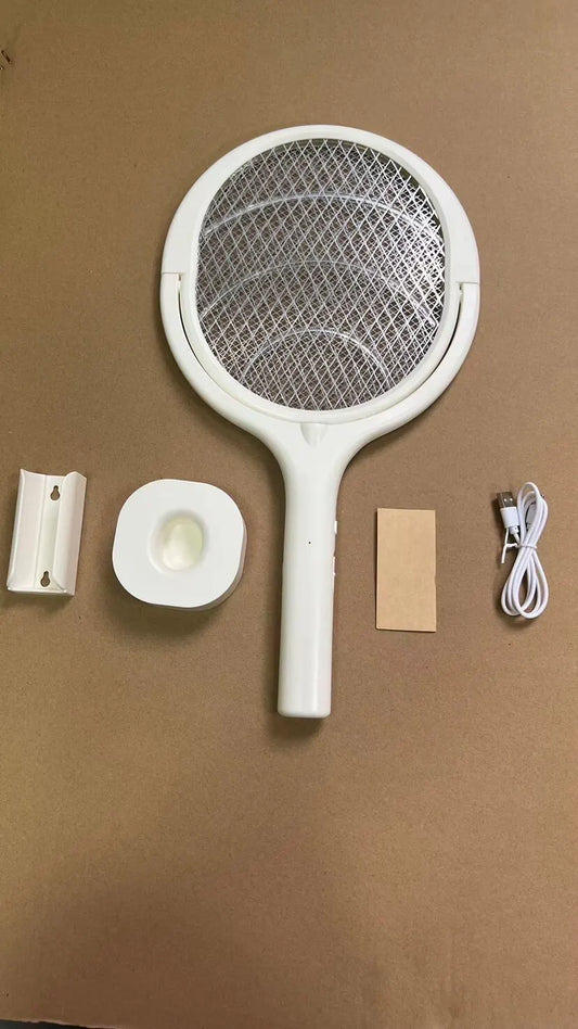 5-in-1 Electric Mosquito Swatter with Fast Charging, Safety Insulation, Adjustable Settings, and Battery-Powered Bug Zapper Lamp
