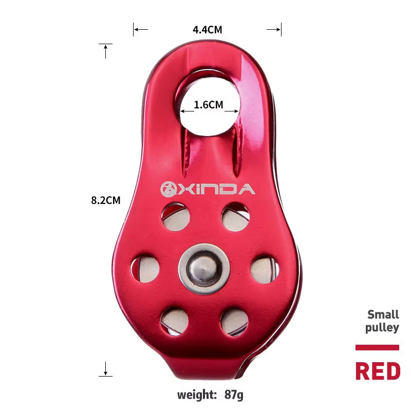 Rock Climbing Pulley Fixed Sideplate Single Sheave Pulley Outdoor Survival Tool High Altitud Traverse Hauling Gear