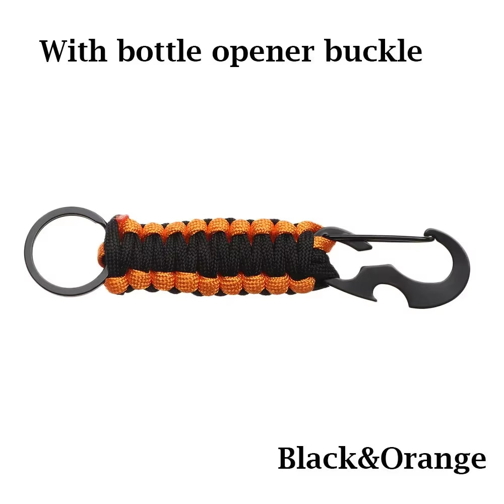 Outdoor Keychain Key Ring Pendant Camping Paracord Cord Rope Camping Survival Kit Emergency Knot Bottle Opener Key Chain