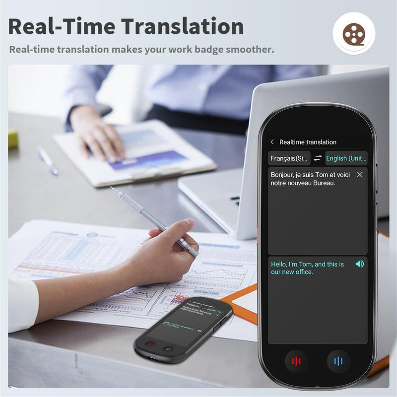 AI Language Translator with 5" HD Screen, Voice and Image Translations, AI Chatbot Assistnat, for Business and Travel, Powered by Chatgpt Audio