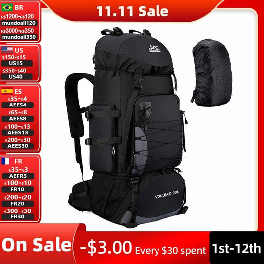 80l 90l Large Camping Backpack Travel Bag Men's Women Luggage Hiking - Outdoorsavage