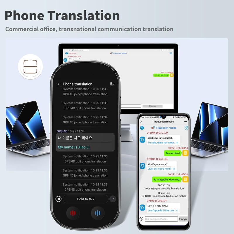 AI Language Translator with 5" HD Screen, Voice and Image Translations, AI Chatbot Assistnat, for Business and Travel, Powered by Chatgpt Audio