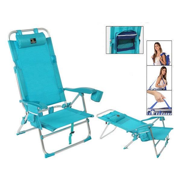 Beach Chair Aluminium Blue (74 x 61 x 31 cm) - Outdoorsavage