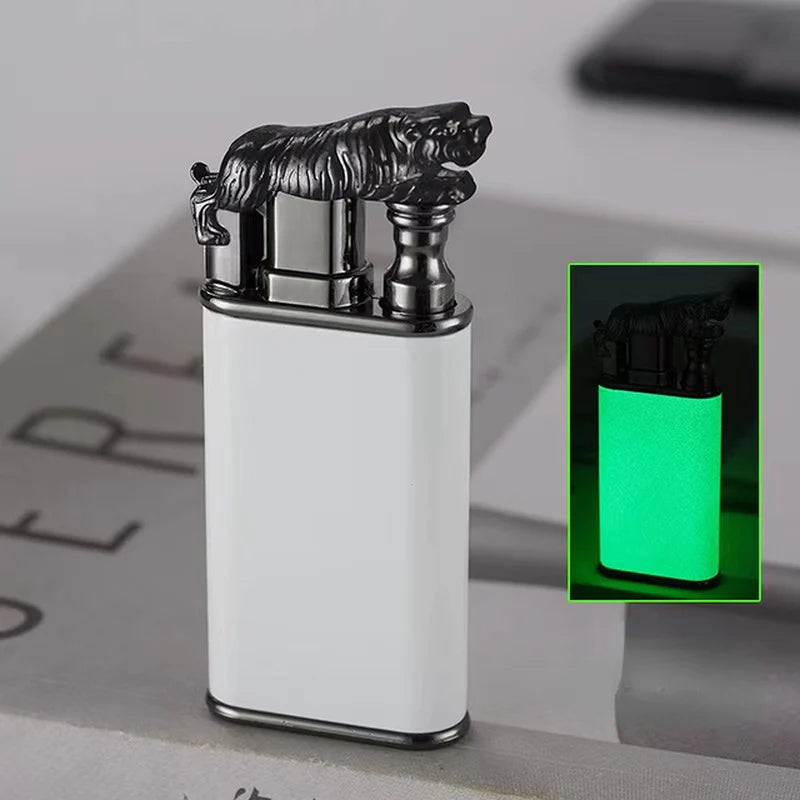 Dropshipping VIP Link Creative Dragon Double Fire Lighter Jet Flame Open Fire Windproof Inflatable Crocodile Lighter Men'S Gift