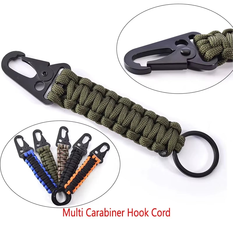 Outdoor Paracord Rope Keychain EDC Survival Kit Cord Lanyard Outdoor Emergency Key Chain for Hiking Camping Multifunction Tools