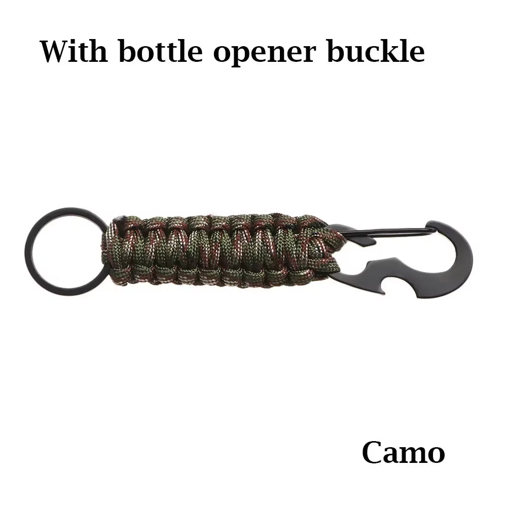 Outdoor Keychain Key Ring Pendant Camping Paracord Cord Rope Camping Survival Kit Emergency Knot Bottle Opener Key Chain