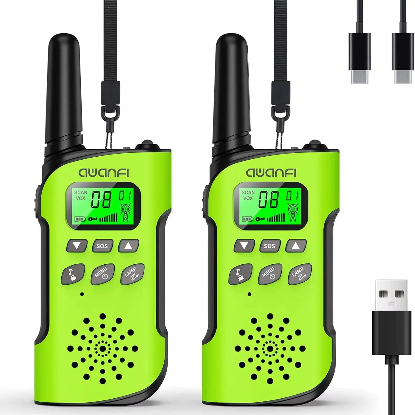 Walkie Talkie Children, 3-12 Years, Walkie Talkie Rechargeable with Li-Ion Battery, Radio Set, for Gift/Camping/Adventure