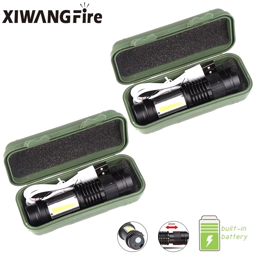 Ultra Bright 2000 Lumens Mini Rechargeable LED Tactical Flashlight - Waterproof & Adjustable Focus