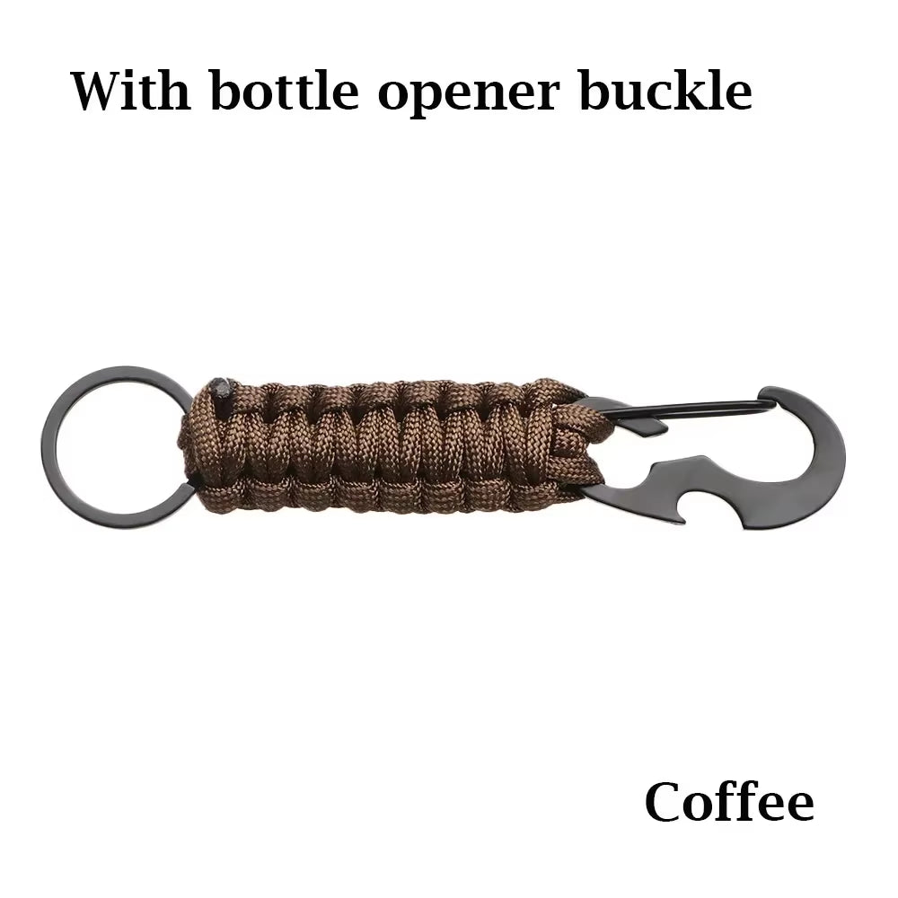 Outdoor Keychain Key Ring Pendant Camping Paracord Cord Rope Camping Survival Kit Emergency Knot Bottle Opener Key Chain