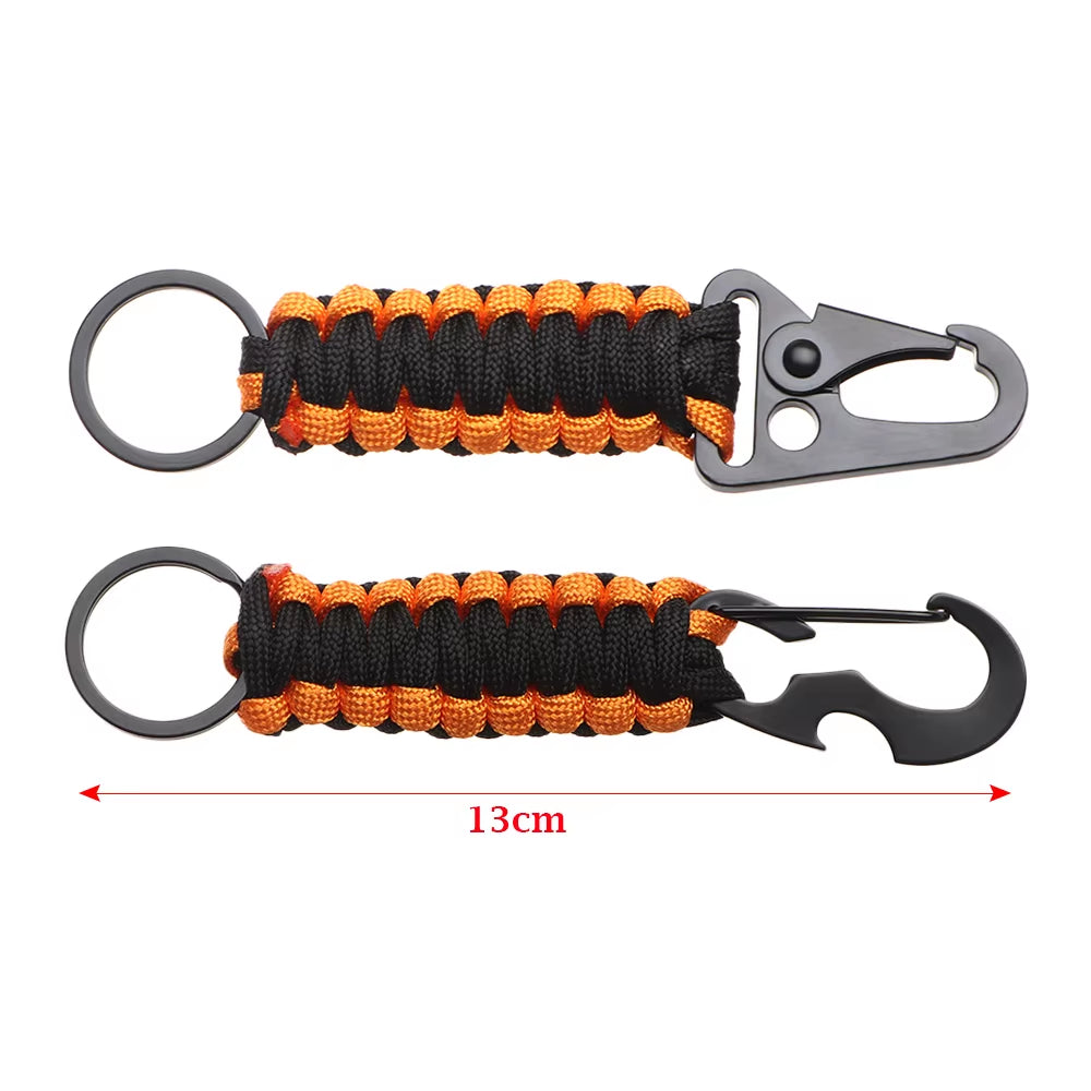 Outdoor Keychain Key Ring Pendant Camping Paracord Cord Rope Camping Survival Kit Emergency Knot Bottle Opener Key Chain