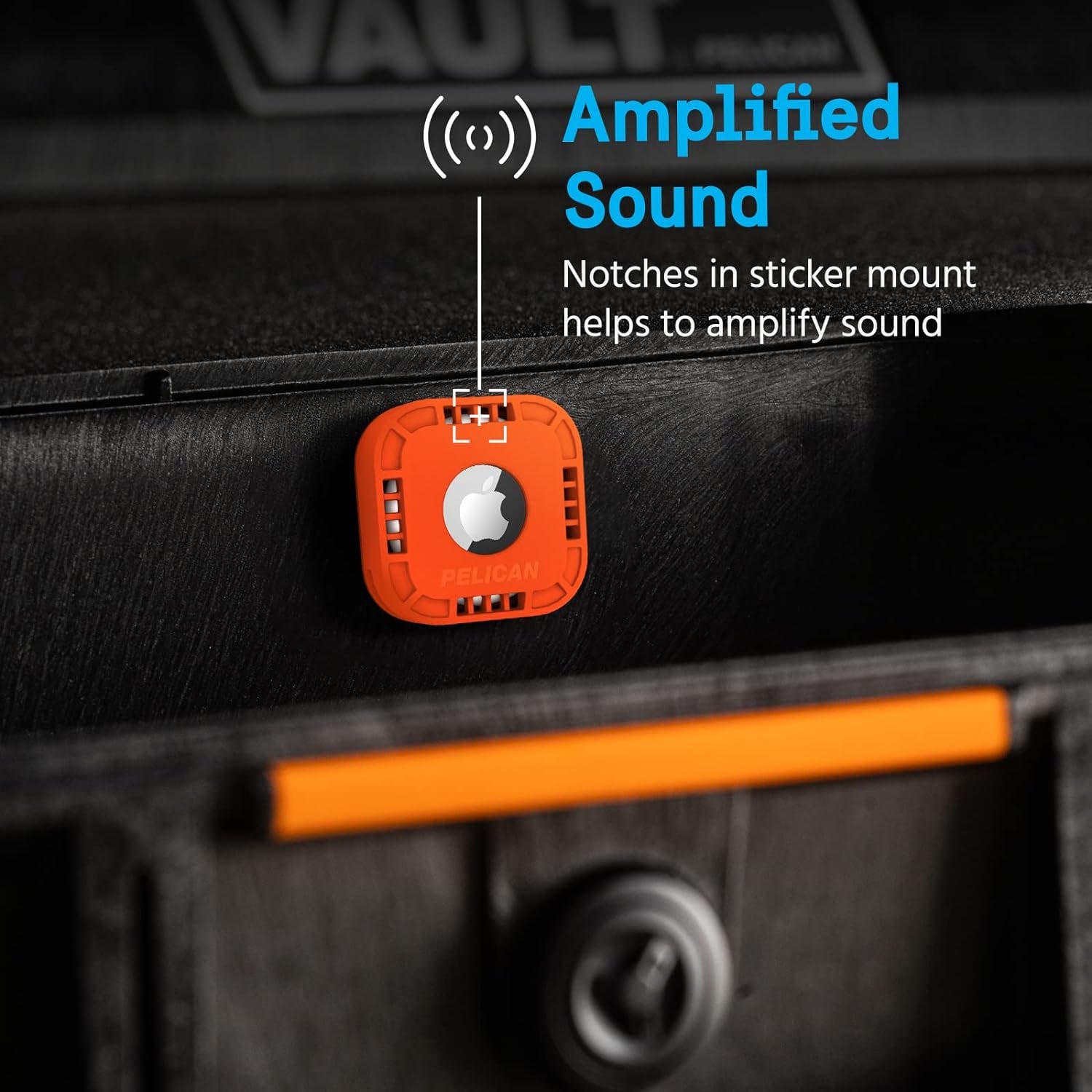 Protector 1-Pack Airtag Holder - Air Tag Case with 3M Adhesive Sticker - Rugged Shockproof Airtag Cover - Hidden Air Tag Holder Stick on Mount for Travel Luggage Bike Car Remote - Orange