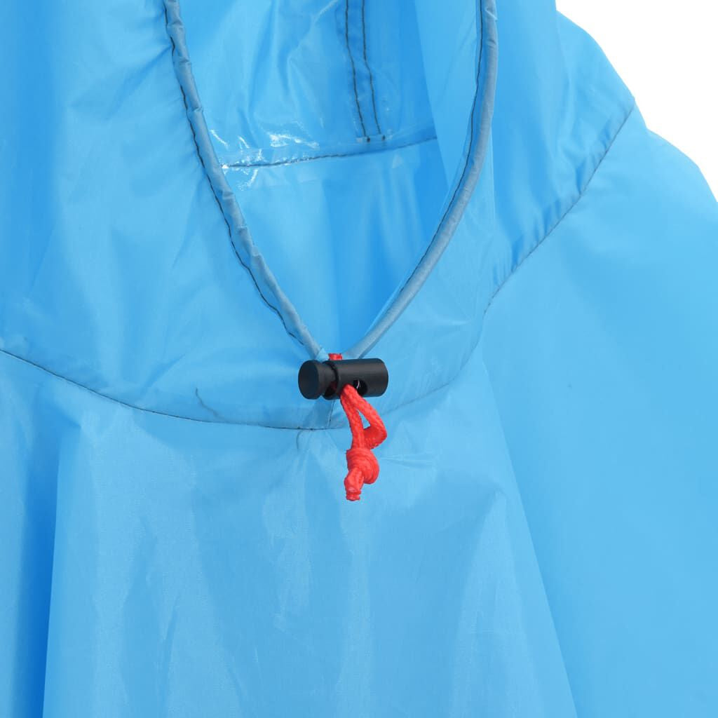 Regenponcho Mit Kapuze 2-In-1-Design Blau 223X145 Cm