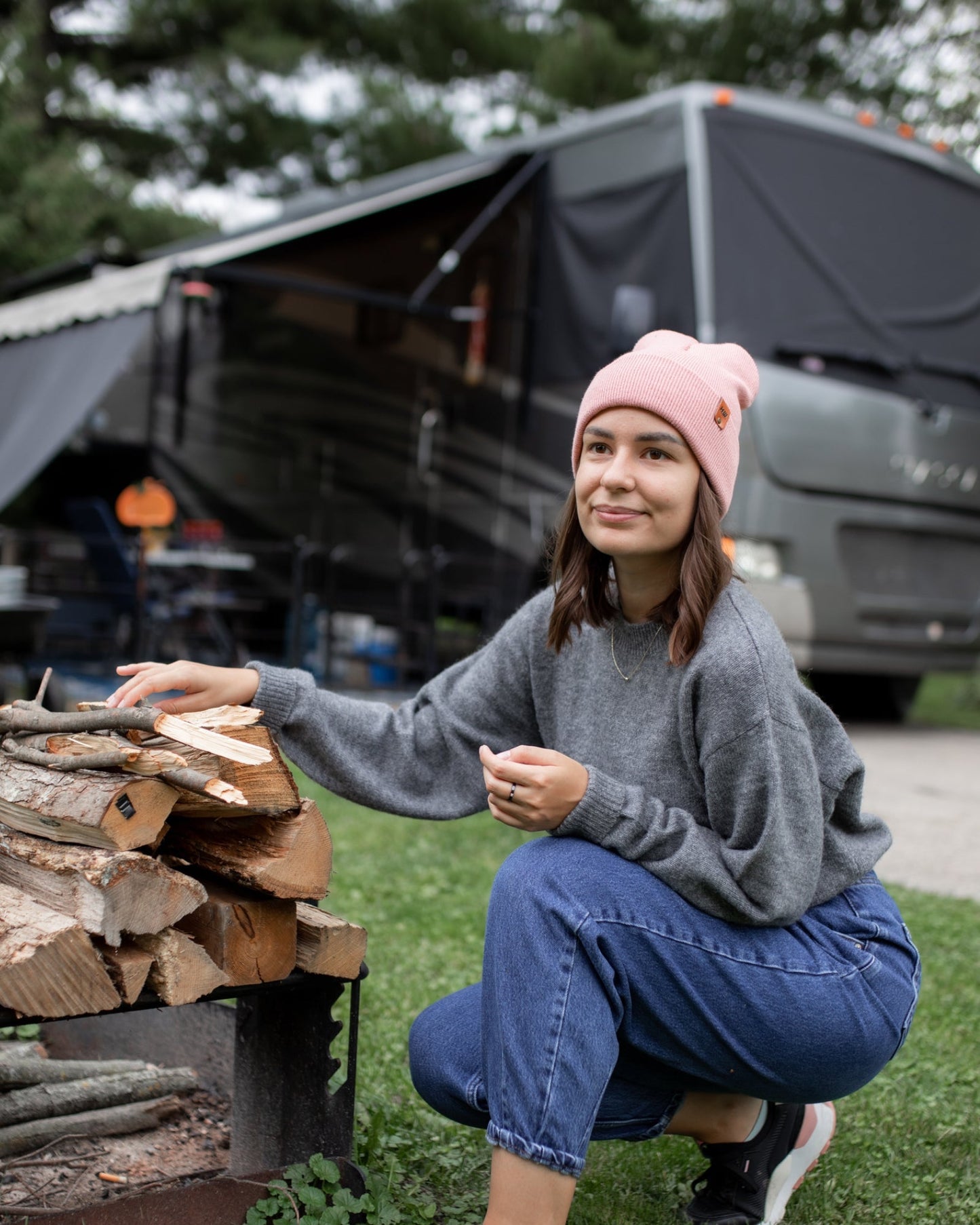 HAAKWEAR Knit Cuffed Beanie - Pearl Pink