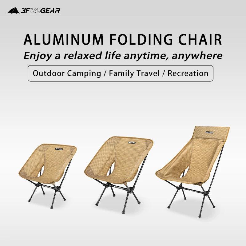 3F UL GEAR Outdoor folding Aluminum chair leisure Portable Ultralight Camping Fishing Picnic Chair Beach Chair Seat - Outdoorsavage