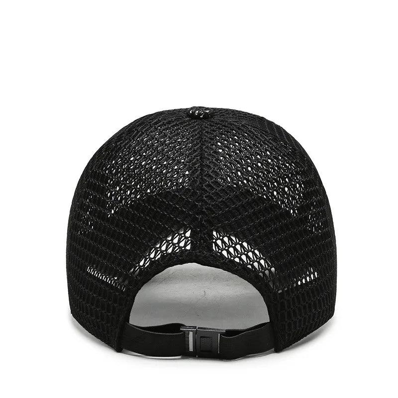 Summer Unisex Men fishing Baseball Caps Women Breathable Mesh Snapback Hats Black Casual sport Hats Cap - Outdoorsavage