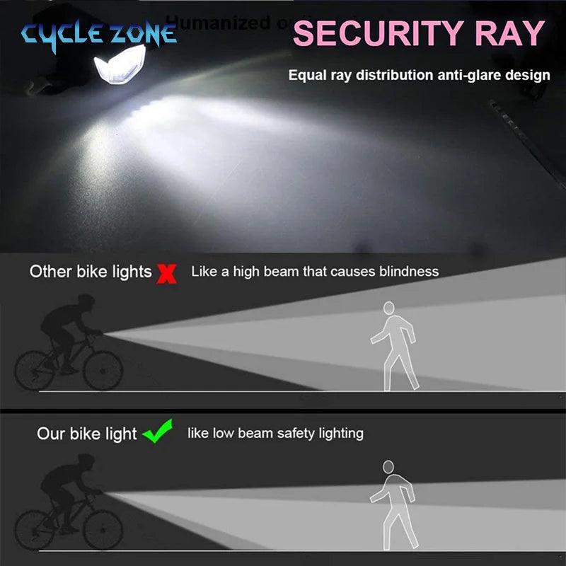 Bike Light Set Front Light with Taillight USB Rechargeable Easy to Install 3 Modes Bicycle Accessories for the Bicycle Road MTB - Outdoorsavage