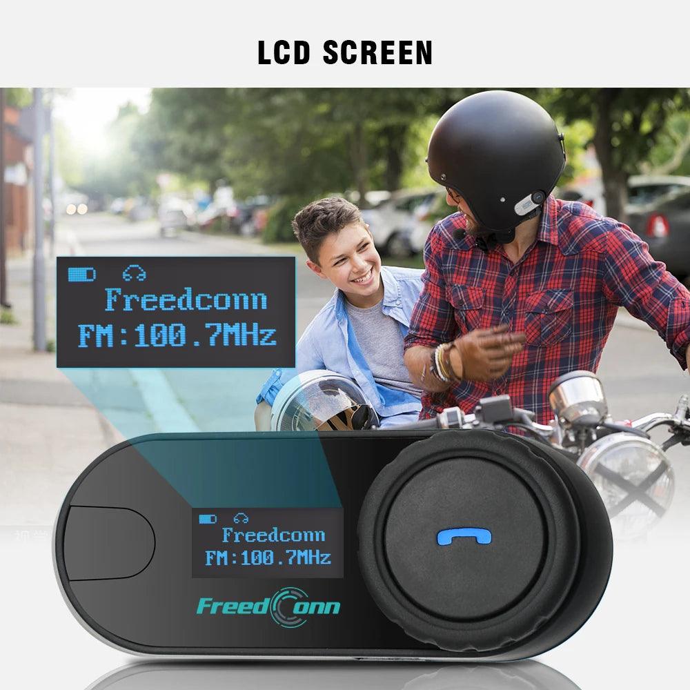 Freedconn Motorcycle Intercom Wireless Bluetooth Helmet Headset Moto Helmets Communication System 1000m Interphone Headsets - Outdoorsavage