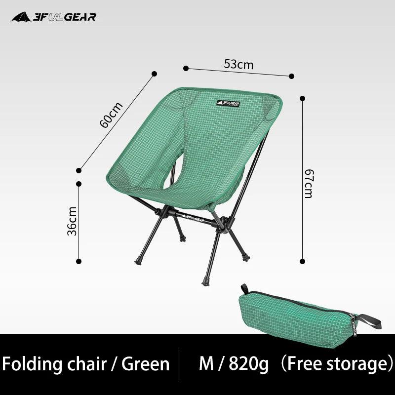 3F UL GEAR Outdoor folding Aluminum chair leisure Portable Ultralight Camping Fishing Picnic Chair Beach Chair Seat - Outdoorsavage