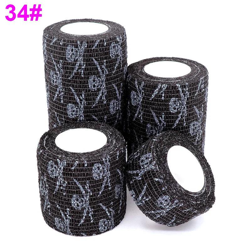 1 Pcs Printed Self Adhesive Elastic Bandage 4.8m Colorful Sports Wrap Tape for Finger Joint Knee First Aid Kit Pet Tape - Outdoorsavage