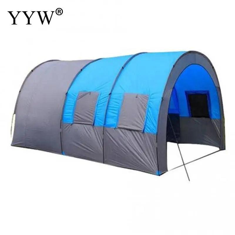 Doule Layer Tunnel Tent 5-10 person Outdoor Camping Family Tent Tourist House Family Camping Tent Top Quality Large Space Tent - Outdoorsavage