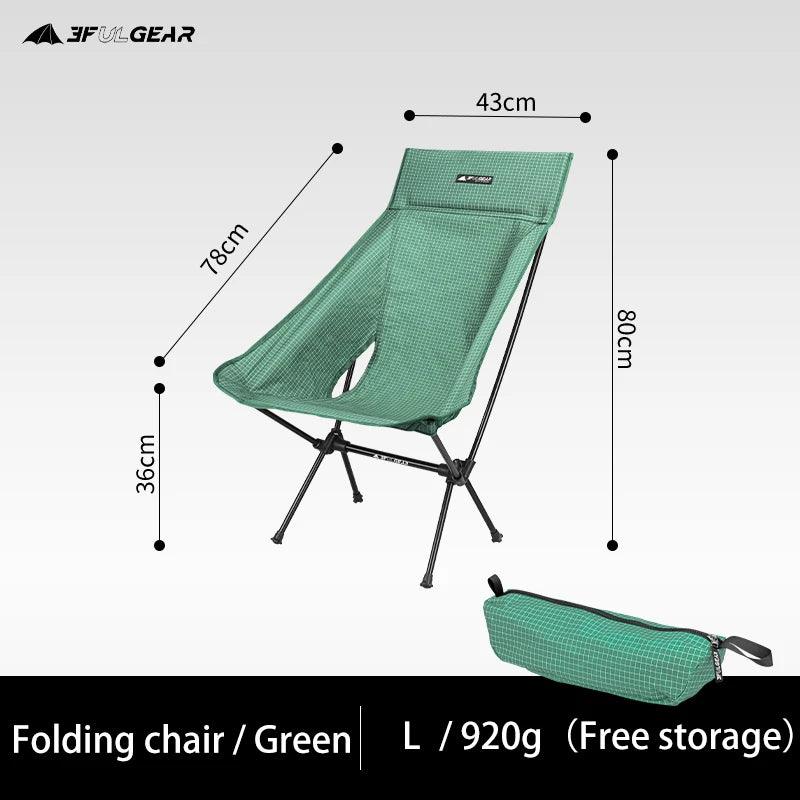 3F UL GEAR Outdoor folding Aluminum chair leisure Portable Ultralight Camping Fishing Picnic Chair Beach Chair Seat - Outdoorsavage