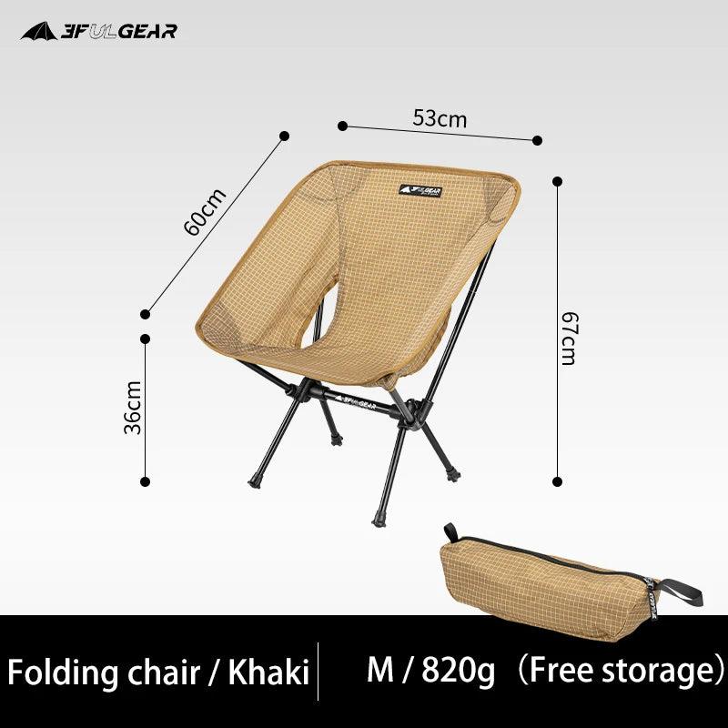 3F UL GEAR Outdoor folding Aluminum chair leisure Portable Ultralight Camping Fishing Picnic Chair Beach Chair Seat - Outdoorsavage