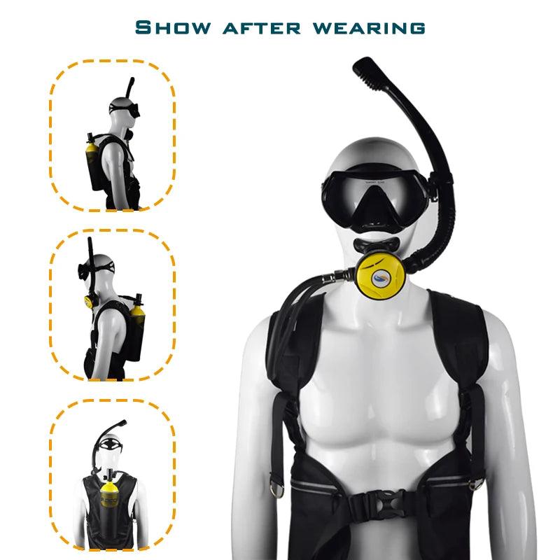 DCCMS Scuba Tanks 25~30 Minutes of Underwater Breathing Time Mini Scuba Diving Equipment Snorkeling Equipment Scuba Diving - Outdoorsavage