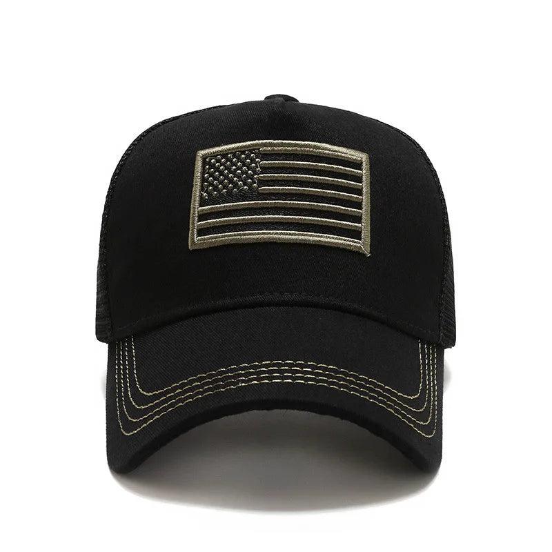 Idopy Men`s Summer Army Military Tactical Adjustable Cool Patriotic USA American Flag Baseball Cap Hat - Outdoorsavage