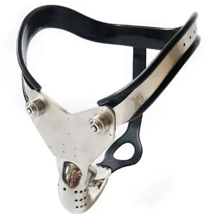Stainless Steel Chastity Cage With Removable Anal Bead Plug Men