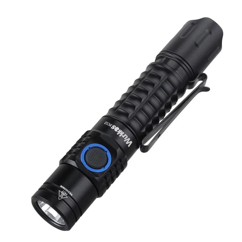 Wurkkos FC12 Rechargeable Torches Tactical Flashlights LED 18650 SFT40 2000lm ATR Power Indicator USB-C IPX8 EDC Camp Lighting - Outdoorsavage