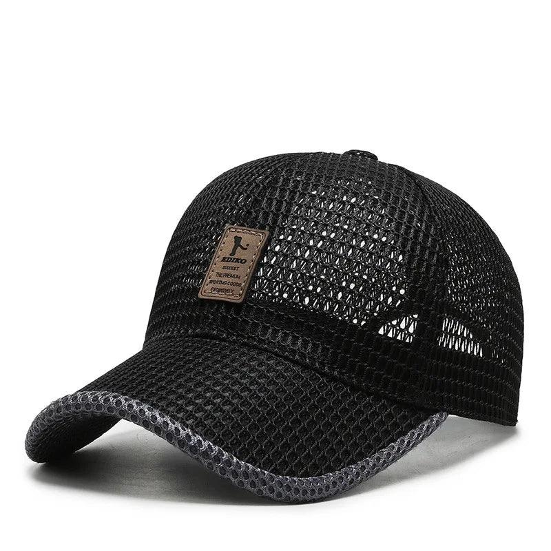 Summer Unisex Men fishing Baseball Caps Women Breathable Mesh Snapback Hats Black Casual sport Hats Cap - Outdoorsavage