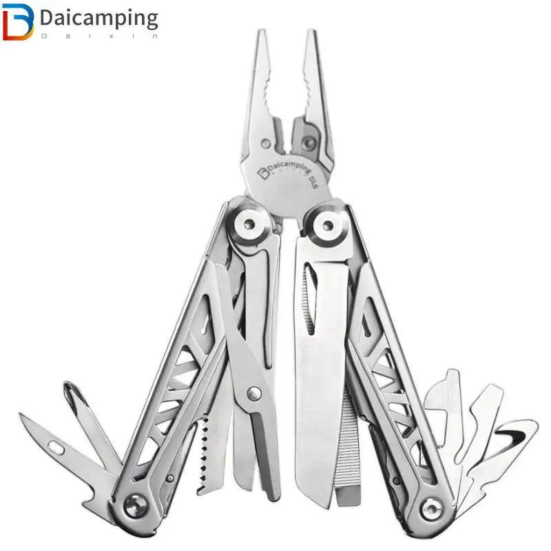 Daicamping DL6 EDC Camping HRC78K Multitool Plier Hand Tool Set Cable Wire Cutter Multifunctional Folding Knife Mini Mutli Tools - Outdoorsavage