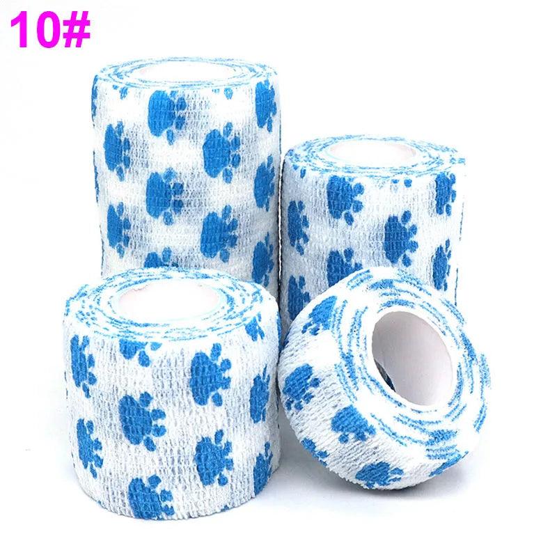 1 Pcs Printed Self Adhesive Elastic Bandage 4.8m Colorful Sports Wrap Tape for Finger Joint Knee First Aid Kit Pet Tape - Outdoorsavage