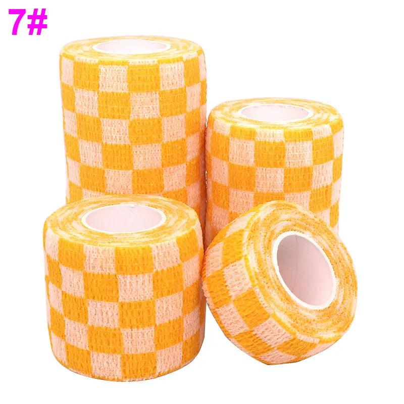 1 Pcs Printed Self Adhesive Elastic Bandage 4.8m Colorful Sports Wrap Tape for Finger Joint Knee First Aid Kit Pet Tape - Outdoorsavage