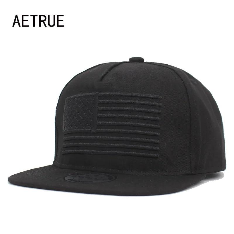 AETRUE Hip Hop Snapback Caps Men Female Bone Flat Hats Caps For Men Women Casquette Male Fashion Embroidery Snapback Hat Caps - Outdoorsavage